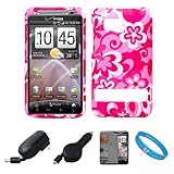 Pink Tropical Flower Durable 2 Piece Protective Crystal Hard Shield Guard C ....