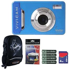 Vivitar Vivicam V5024 5.1MP Blue Digital Camera Plus 4GB Accessory Kit