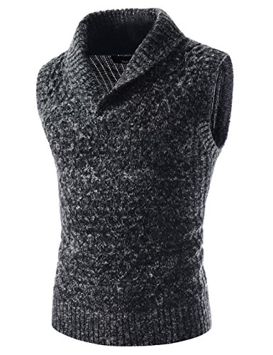 TKV01 Mens Slim Fashionable Collar Point Practical Casual Knitted Waistcoat