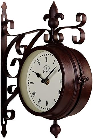 JinRou Modern/Antique Double-Sided Iron Quartz Clock Corridor Living Room Art Form 26.5*31*8.5Cm Factory Direct