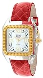 TKO ORLOGI Women's TK540-RD Rosie Plastic Case and Red Croco-Embossed Leather Strap Watch