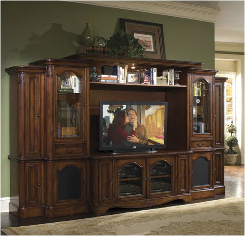 Riverside Furniture Haverhill Home Theater Series Haverhill 64 inch Home Theater Set in Sangria Cherry