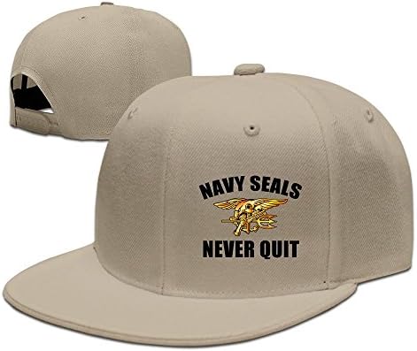 Us Navy Seals Never Quit Snapback Cap Flat Bill Baseball Hat