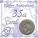 LUCKY SIXPENCE FOR 35TH CORAL WEDDING ANNIVERSARY
