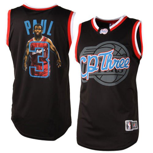 NBA Men's Los Angeles Clippers Chris Paul #54 Notorious Jersey (Black/Scarlet/White, XX-Large)