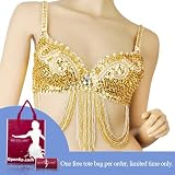 51CzDPydctL. SL160  BellyLady Belly Dance Tribal Sequined Bra Top, Size For 34C GOLD