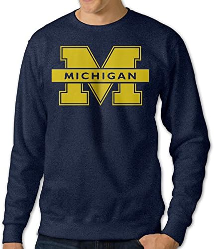 AUSIN Men's Crewneck Sweatshirts University Of Michigan Navy Size XL