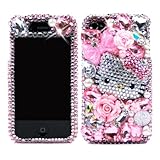 3D Swarovski Pink Hello Kitty Crystal Bling Case Cover faceplate for iphone ....