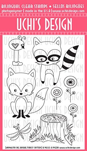 Uchi's Design Photopolymer Clear Stamps (English Definitions and Forest Critters)