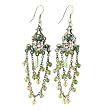Victorian Floral Green Chandelier Earrings