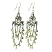 Victorian Floral Green Chandelier Earrings