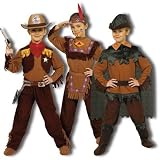 3-in-1 Cowboy, Indian, Peter Pan Children's Costume Set