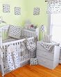 Babykins Green Blue Polka Dots Modern Nursery Baby Bedding 12 PC Set
