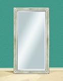 Bassett Mirror Antique Beaded Silver Leaner Rectangular Mirror