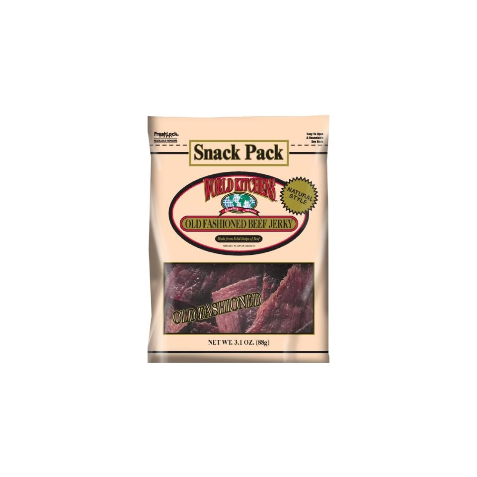 World Kitchens Old Fashioned Beef Jerky 3 1 Ounce Pack Of 4 On