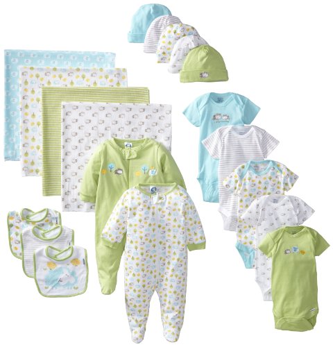 Gerber Unisex-Baby Newborn Neutral 19 Piece Newborn Essentials Gift Set