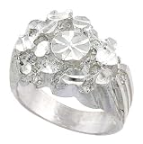 Sterling Silver Oval Nugget Ring, 5/8 (16mm) wide