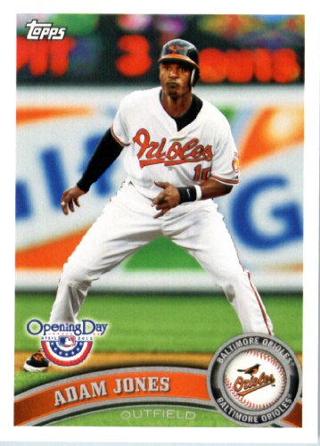 2011 Topps Opening Day Baseball Card #175 Adam Jones - Baltimore Orioles - MLB Trading Card  In A Protective Screwdown Display Case!