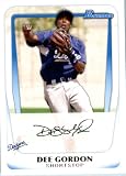 2011 Bowman Prospects Baseball Card # BP80 Dee Gordon - Los Angeles Dodgers (RC - Rookie Card / Prospect XRC) MLB Trading Card in a Protective Display Case