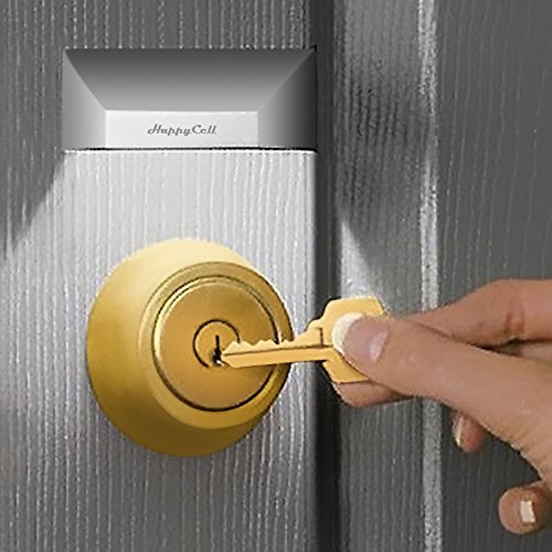 Keyhole Light Lamp,HappyCell?PIR Infrared IR Wireless Auto Sensor Motion Detector Door Keyhole 4 LED Light lamp Stick-on Anywhere Tap Lights (Battery Operated)