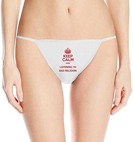 LunaCp Keep Calm And Listen To BR Thongs M White For Women