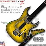 PS2 Guitar Hero II ( 2 ) Kramer Guitar Colorburst Yellow WraptorSkinz TM Faceplate Skin by TuneTattooz TM
