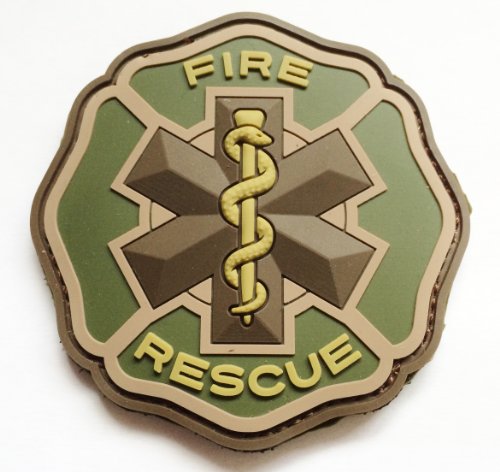 Multicam EMT Paramedic Firefighter Fire Rescue PVC Velcro Patch