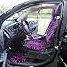 OxGord SCVE-Z1B-PP Purple & Black Zebra Car Cover Set (6pc)