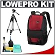 Lowepro Fastpack 200 Backpack Digital SLR Camera Case (Red) + Tripod + Accessory Kit for Canon Rebel T3, T3i, T1i, T2i, EOS 60D, 5D, 7D, Nikon D3000, D3100, D5000, D5100, D7000, D300s, Olympus Evolt E-5, E-30, E-620 & Sony Alpha A560, A580, A33, A35, A55