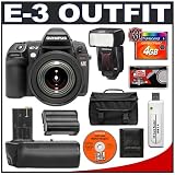 Olympus E-3 Digital SLR Camera with 12-60mm Zuiko Digital ED f/2.8-4.0 SWD Lens + Olympus FL-50R Electronic Flash + Olympus HLD-4 Power Battery Grip + 4GB CF Memory Card + BLM-1 Battery + Case + Cameta Bonus Accessory Kit