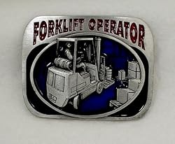 Forklift Operator (Occupation) Enamel Pewter Buckle