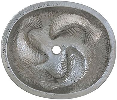 Moon Wrasse Oval Hand Hammered Copper Bathroom Sink