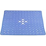 Estilo Non Slip Shower Mat, Slip Resistant Bathtub Mat, Uses 169 Secure Grip Suction Cups to Hold Securely to Your Shower Floor - Square (21 x 21 Inches) - Blue