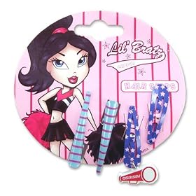 Lil' Bratz Cheer Hair Clips Blue/ Pink