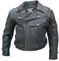 Men's PISTOL PETE Vented Motorcycle Jacket.Full Sleeve ZipOut Liner,Braid Trim, Brass hardware.40-60
