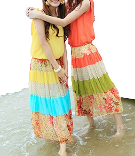 (ディーコッテ)D'Kotte レディース 春 ワンピース ワンピ ロング丈 マキシ 花柄 ノースリーブ フェイクツーピース 可愛い 無地 neaa161