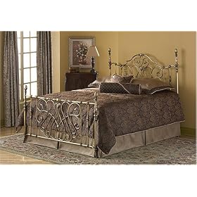 Georgian Bed Queen Size With Headboard, Footboard and Frame in Antique Brass Finish By... by Fashion Bed Group