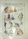 COMIC-STRIP MAKING HERO GENT LADY TRAMP OLD PRINT 1914