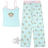 Monkey Print Teal Cotton Pajamas for Juniors
