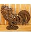 Bronze Crowing Rooster Figure with Base