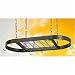 Rogar Hammered Steel Oval Pot Rack with Chrome Accessories 34-in.