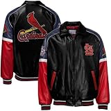 St Louis Cardinals Black Pleather Varsity Jacket