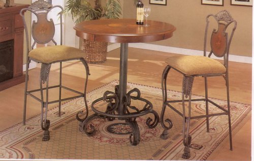 Floral Motif Bar Table/Bar Chair