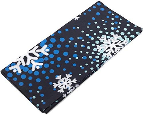 Coverd 16-in-1 Multifunctional Seamless Casual Headwear Bandana, Headband, Neck Gaiter, Balaclava, Helmet Liner, Mask &amp; More - Designed from Lightweight Moisture Wicking Microfiber (Dark Snowflakes)