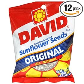 David Sunflower Seed, Original Flavor, 5.25-Ounce Bags (Pack of 12)