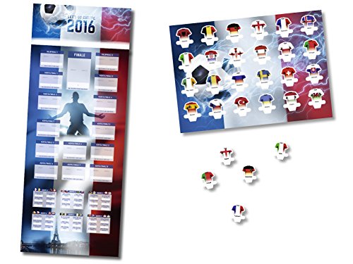 EM-Steckplan | EM 2016 | inkl. 24 Mini-Trikots | Überblick über die Spielpaarungen der EM 2016