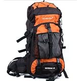 高容量　55L　登山パック　オレンジ a0575