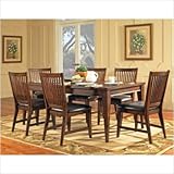 Hillsboro 7 Piece Dining Table Set in Multi-Step Rich Cherry