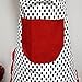 dzt1968 Cute BowKnot Lady's Girls Kitchen Restaurant Bib Cooking Aprons With Pocket for Women Vintage Apron Bib Chef Cooking Waitress (Black)