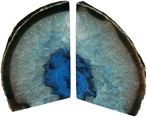 Sold As Shown! Brazilian Blue Agate Bookends Extra Quality 4LBS. (BU4)